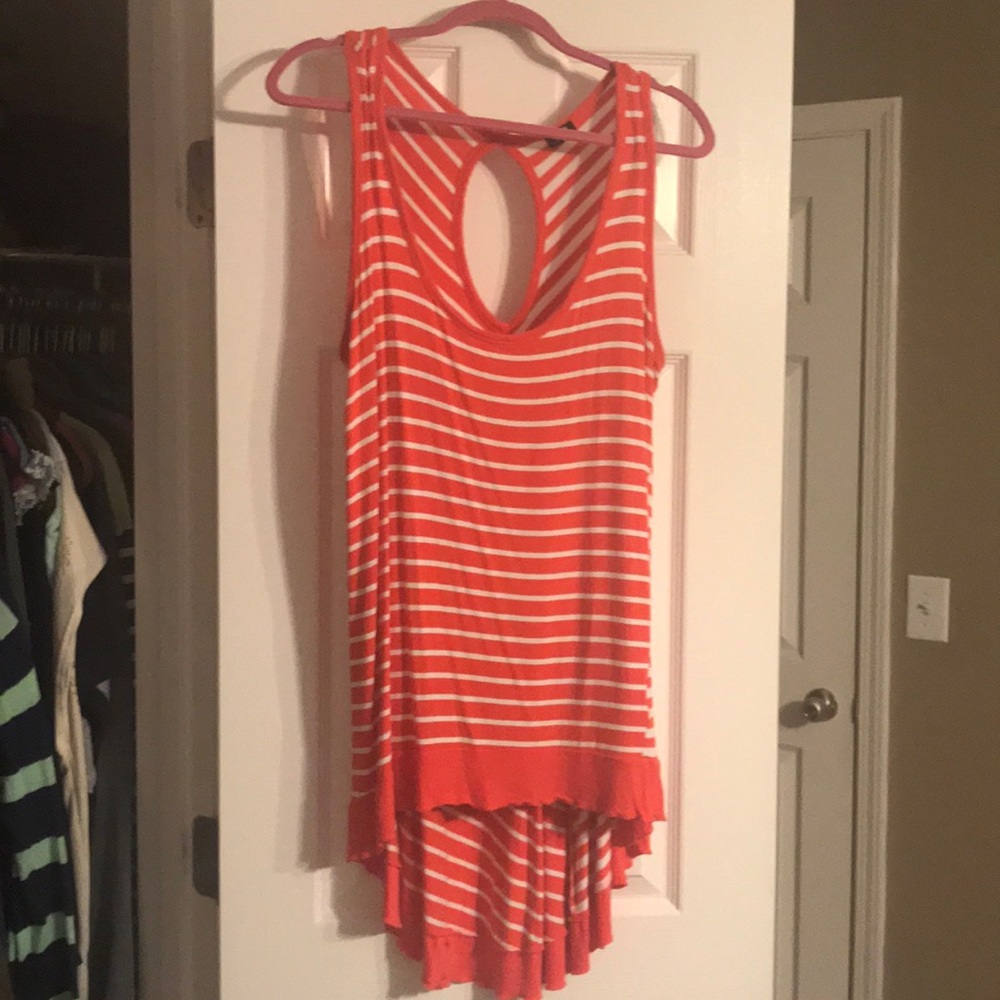 Orange and white striped tank